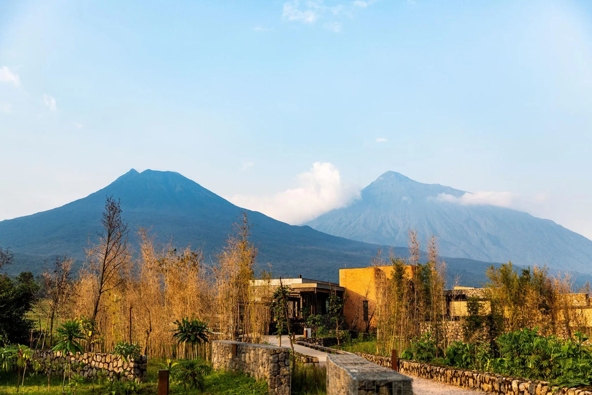 Singita Kwitonda Lodge - Landscape & Lodge Exterior at Singita Kwitonda Lodge, Volcanoes National Park, Rwanda.
