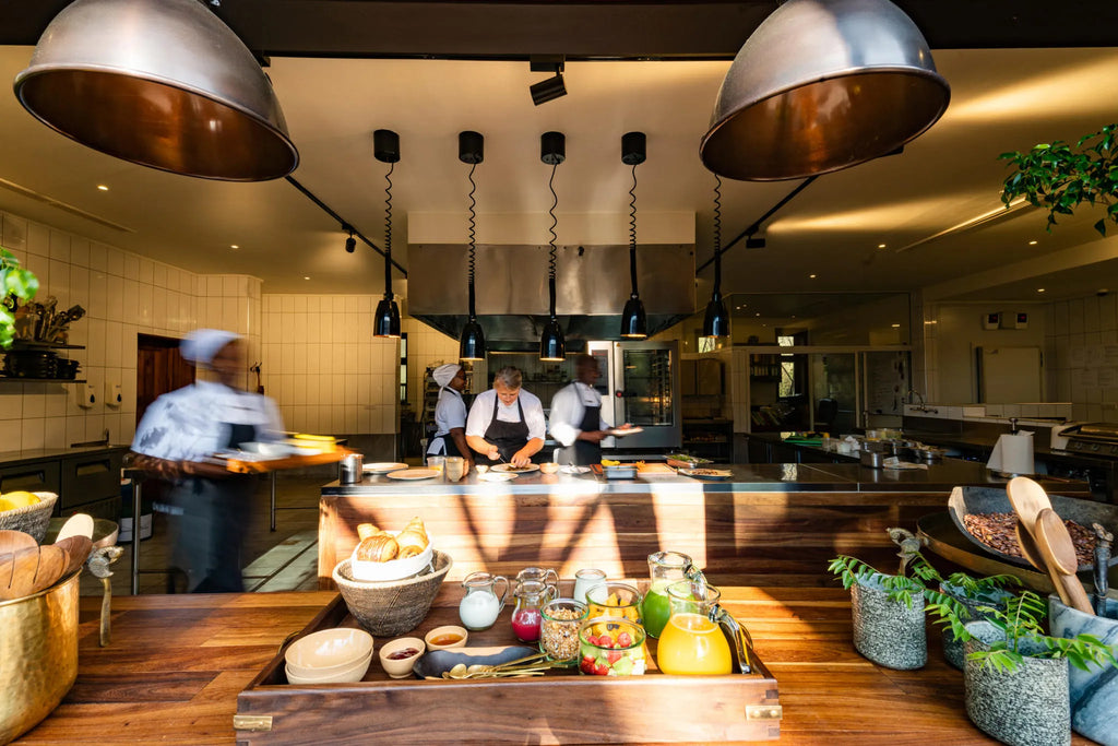 Singita Sasakwa Lodge Interactive Kitchen at Singita Sasakwa Lodge, Singita Serengeti Grumeti, Tanzania.