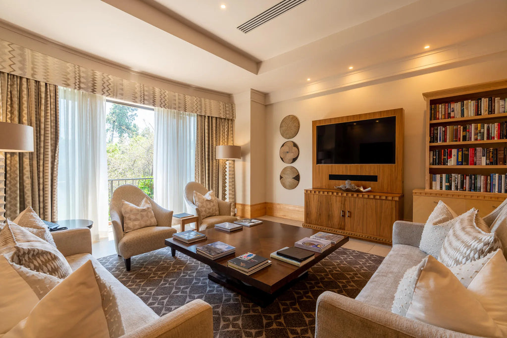 Villa Presidential Suite Lounge at Saxon Hotel Villas & Spa, Johannesburg, South Africa.