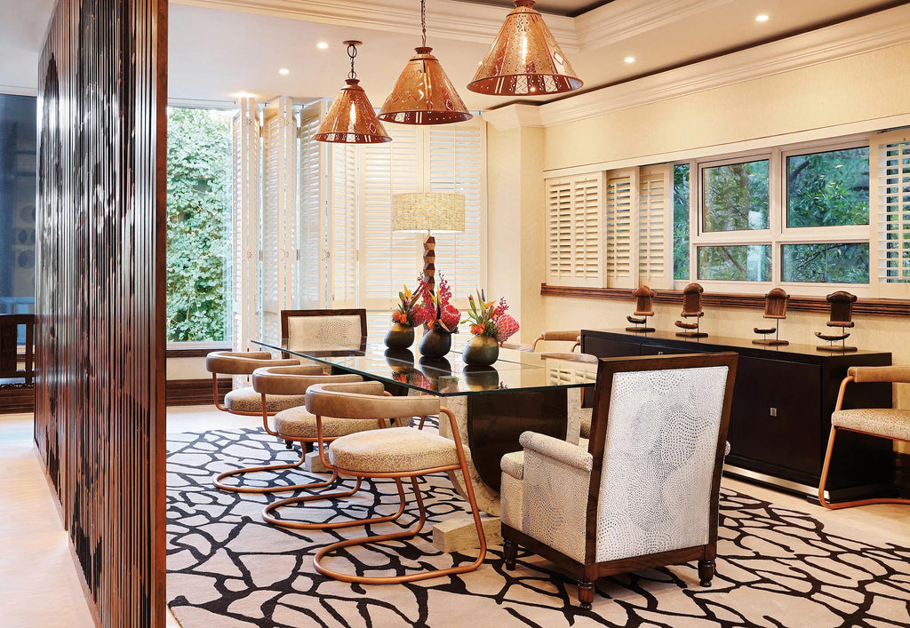 Nelson Mandela Platnium Suite Dining Room at Saxon Hotel Villas & Spa, Johannesburg, South Africa.