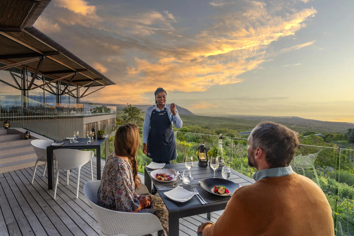 Garden Lodge Outside Deck at Grootbos Private Nature Reserve Garden Lodge, De Kelders, South Africa.
