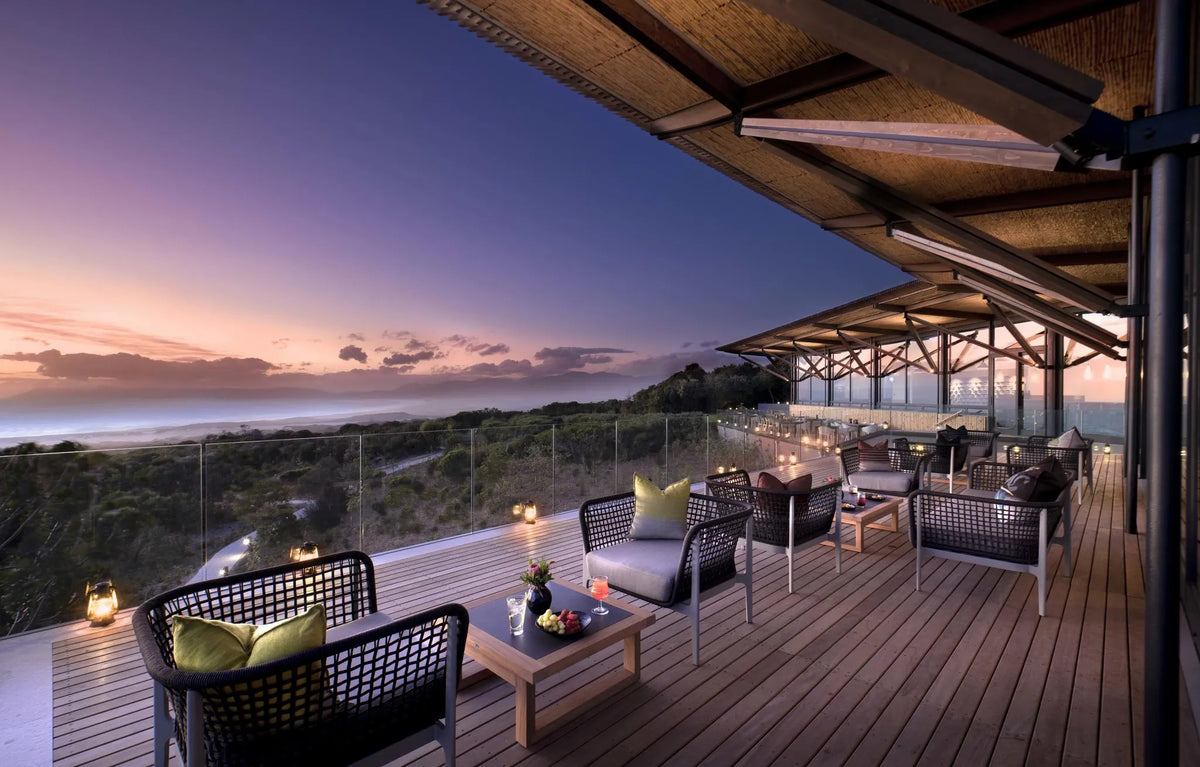Sunset View from Garden Lodge at Grootbos Private Nature Reserve Garden Lodge, De Kelders, South Africa.