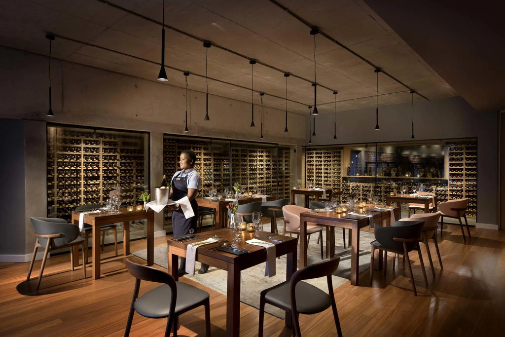Wine Cellar at Garden Lodge at Grootbos Private Nature Reserve Garden Lodge, De Kelders, South Africa.